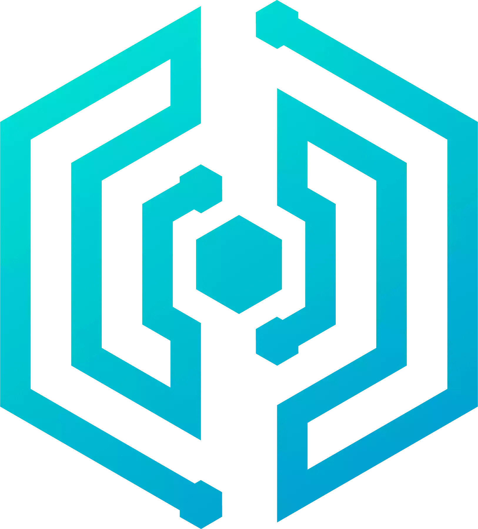 Decorum Consulting Logo ohne Schrift mit stilisiertem Chip in blau.